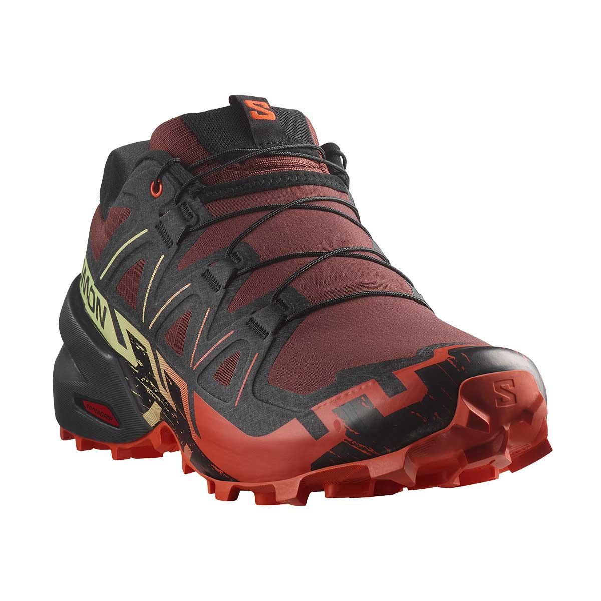 Salomon Speedcross 6 Trail Running Shoe Men's in Rum Raisin Cherry Tomato Cognac